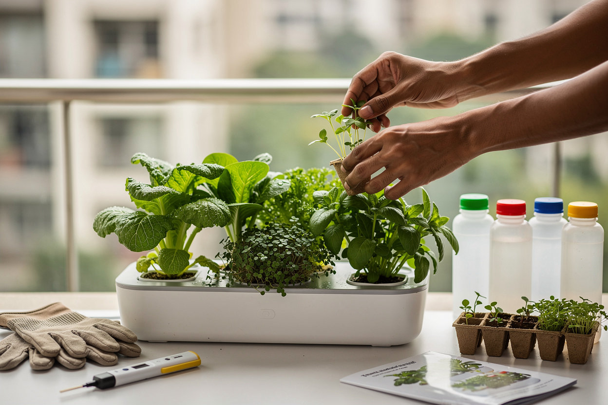 VEGCO | Digital Harvest home hydroponic garden kit system for growing fresh vegetables indoors